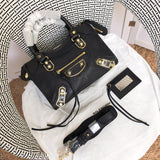 Front view of statement structured women's handbag – women's statement bag