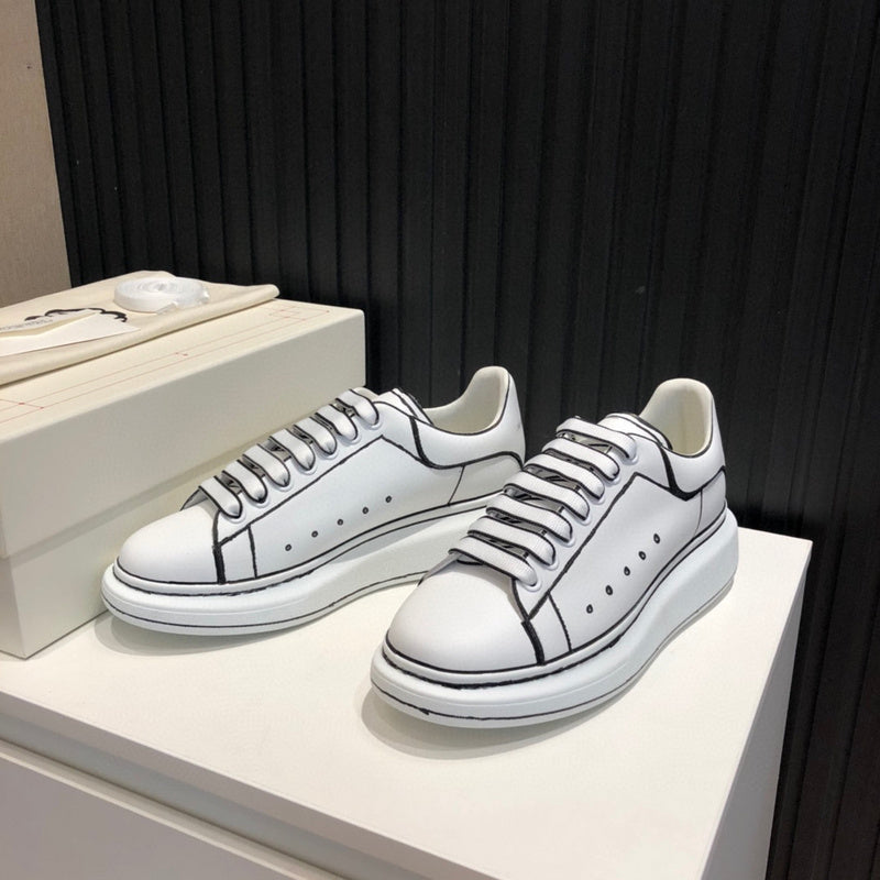 Alexander McQueen soft grey luxury sneakers view 6 chunky sole construction