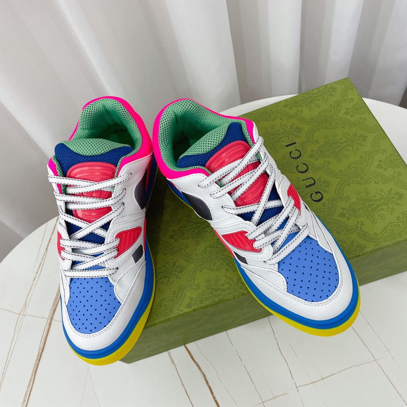 Gucci stone beige luxury sneakers view 6 bold athletic profile
