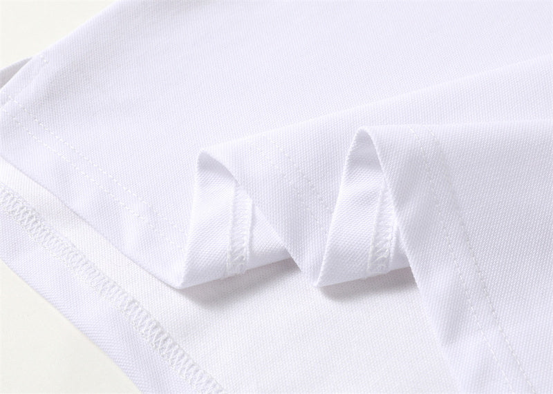Close-up detail shot of Polo cotton polo shirt with logo-detail design