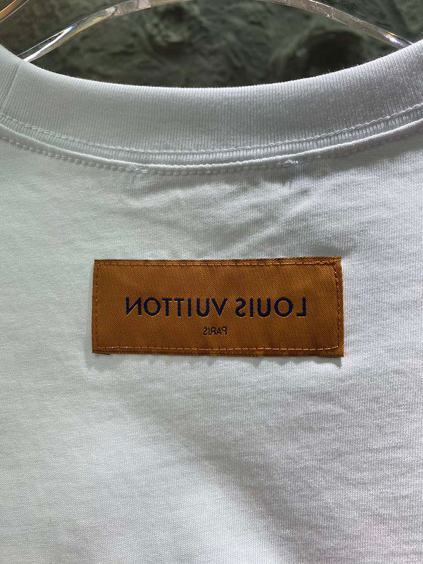 Front view of Louis Vuitton cotton t-shirt with runway-inspired design