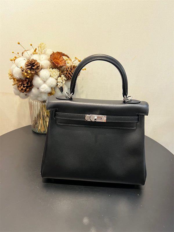 Sophisticated bag shown from front angle