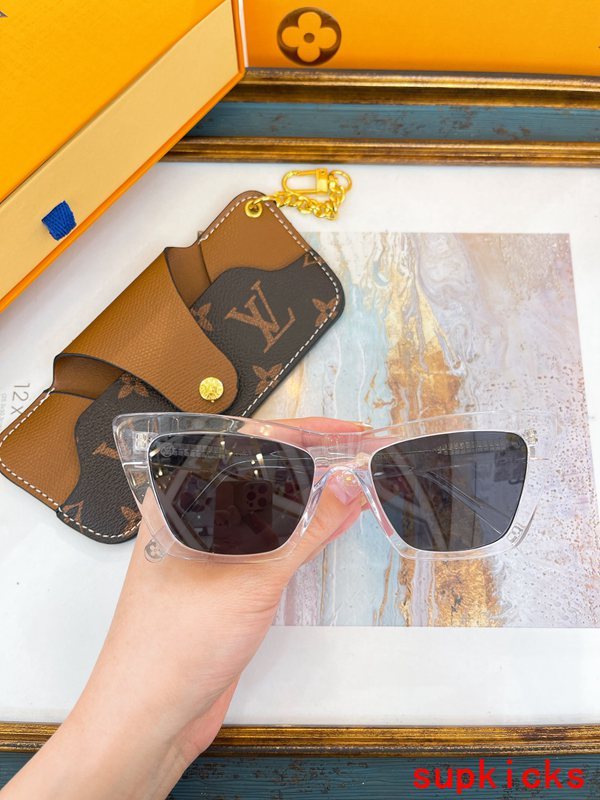 Close-up detail view of Louis Vuitton unisex sunglasses