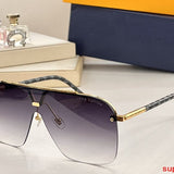 Close-up detail view of Louis Vuitton unisex sunglasses