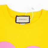 Close-up detail shot of Gucci luxury clothing with contemporary cut