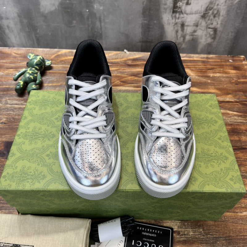 Gucci tonal black luxury sneakers view 8 padded collar comfort