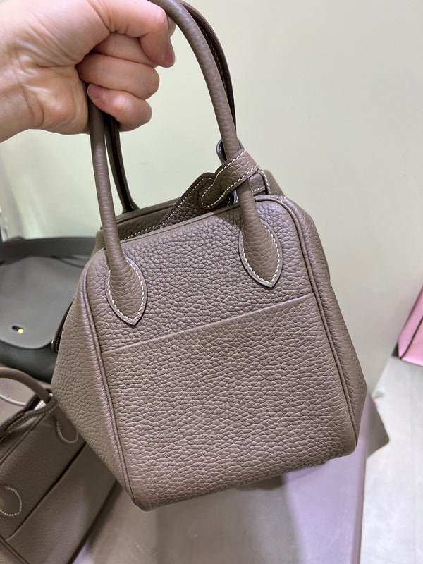 Side view of statement structured handbag