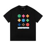 Close-up detail shot of Louis Vuitton cotton t-shirt with contemporary cut