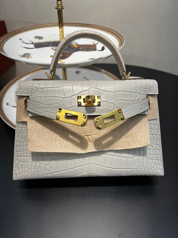 Polished bag shown from front angle