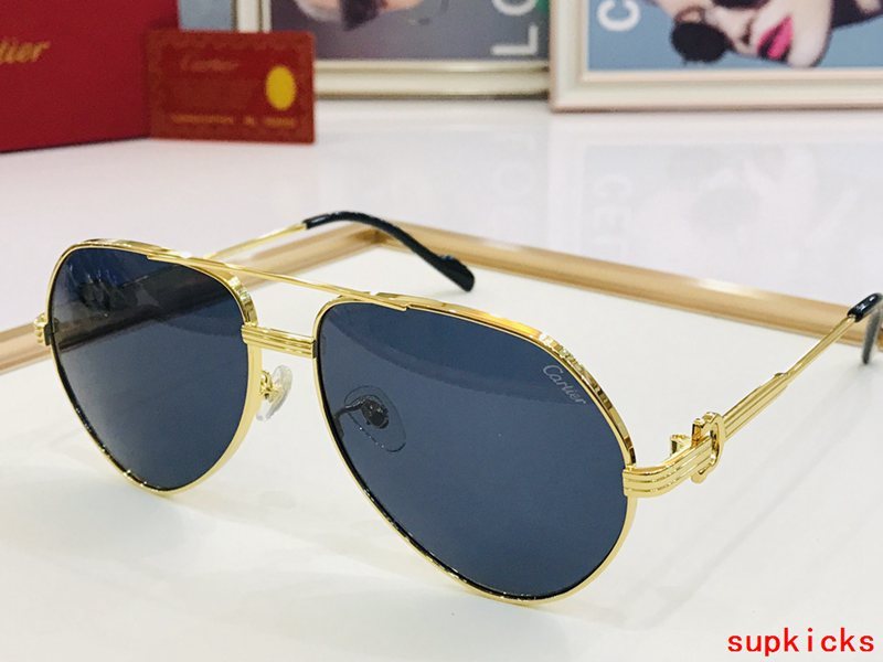 Close-up detail view of Cartier unisex sunglasses