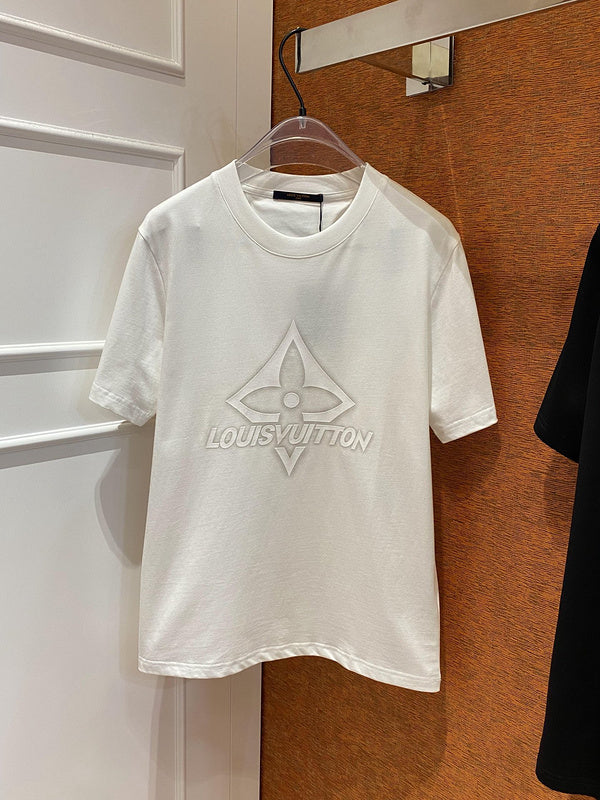 Full styled look of Louis Vuitton cotton t-shirt with tailored silhouette
