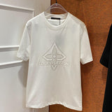 Full styled look of Louis Vuitton cotton t-shirt with tailored silhouette