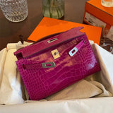 Side view of crisp structured handbag