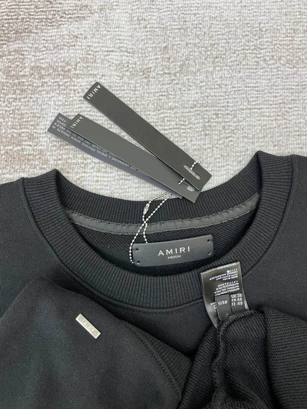 Close-up of Amiri hoodie craftsmanship