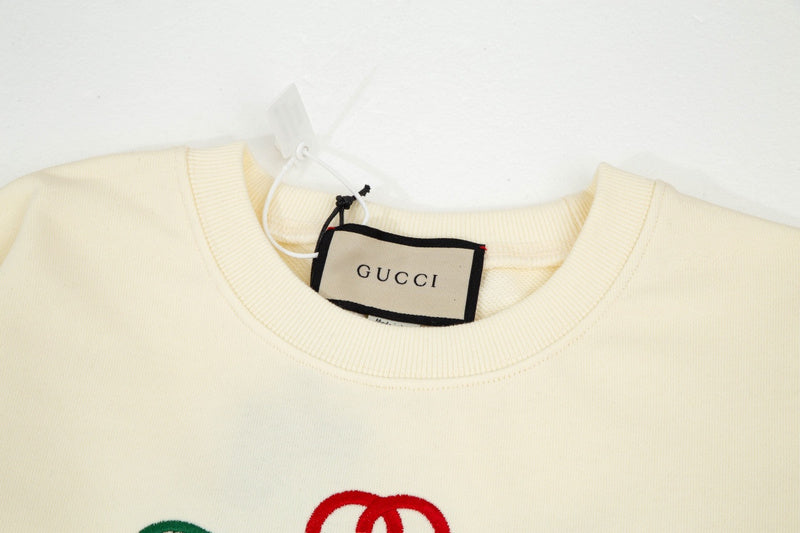 Close-up detail shot of Gucci luxury clothing with contemporary cut