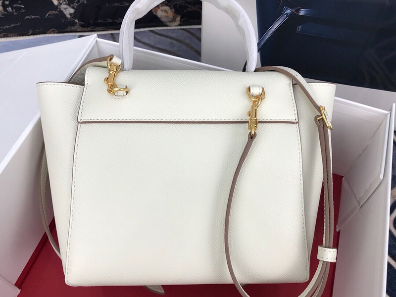 Back view of statement structured women's handbag – women's luxury accessory