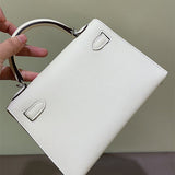 Side view of graceful structured handbag
