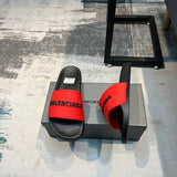 Balenciaga Burgundy Ankle Strap Sandals - Lifestyle Styling Shot