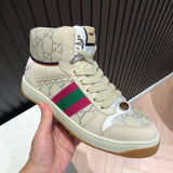 Gucci stone beige luxury sneakers view 10 padded collar comfort