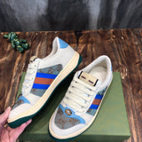 Gucci neutral cream luxury sneakers view 10 breathable knit upper