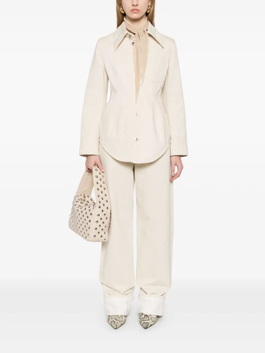 Bottega Veneta Jeans? Bottega Veneta Women Back Print Straight Leg Jeans Classic Everyday Designer Jeans