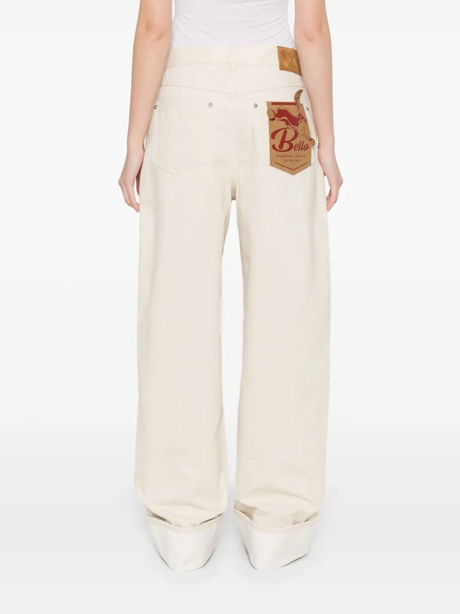 Bottega Veneta Jeans? Bottega Veneta Women Back Print Straight Leg Jeans Classic Everyday Designer Jeans