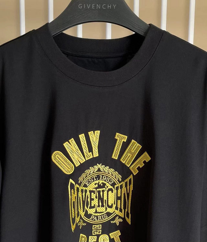 Front view of Givenchy luxury clothing with monogram-inspired silhouette