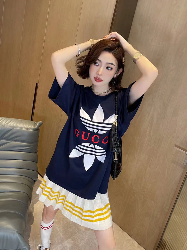 Full styled look of Gucci luxury clothing with signature branding