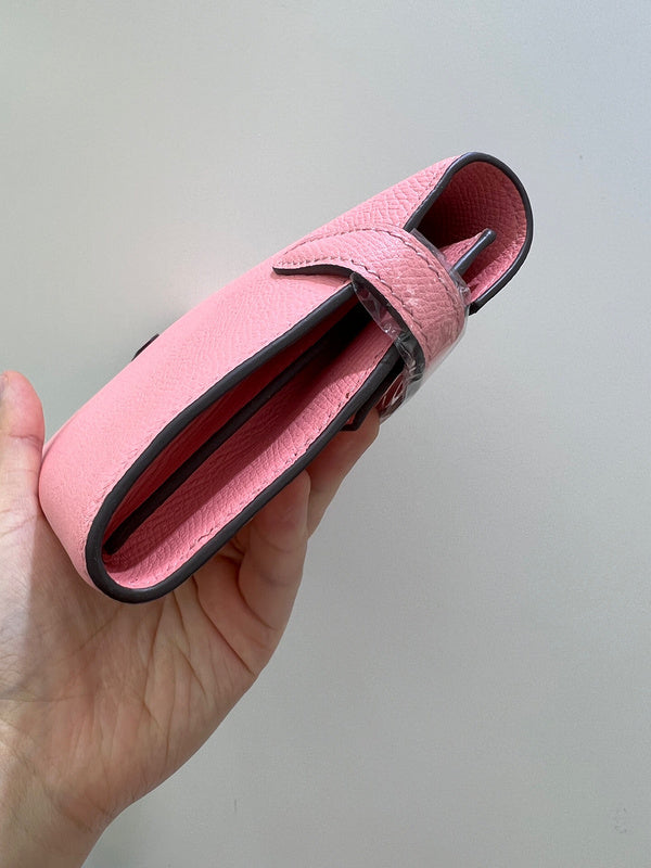 Side view of elegant structured handbag