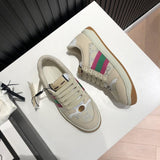 Gucci two-tone luxury sneakers view 6 signature lace-up style