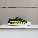 Burberry White Chunky Platform Sneakers - Angled View