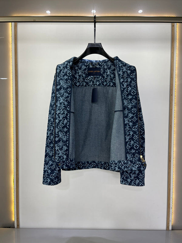 Side profile of Louis Vuitton luxury clothing with runway-inspired design