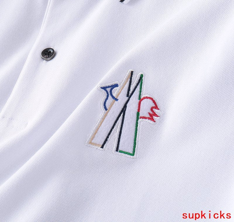 Side profile of Moncler luxury clothing with logo-detail design