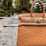 Side view of modern structured handbag