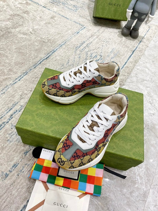 Gucci bold contrast luxury sneakers view 5 sleek tonal finish
