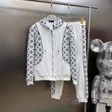 Close-up detail shot of Louis Vuitton luxury clothing with runway-inspired design