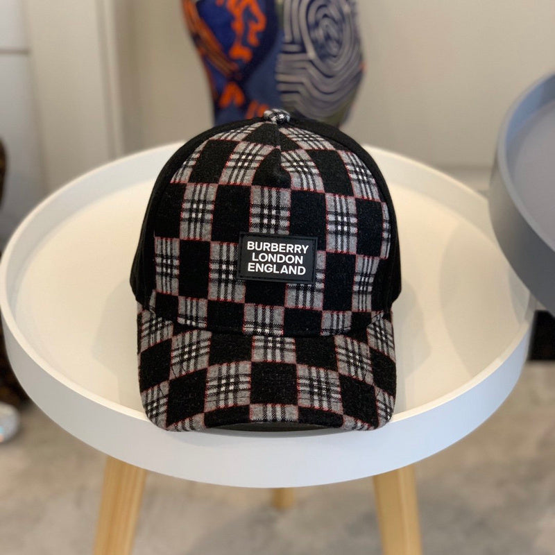 Close-up detail view of Burberry unisex cap