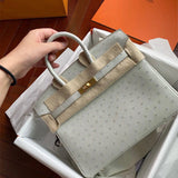 Side view of elegant structured handbag