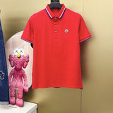 Side profile of Moncler luxury clothing with logo-detail design