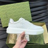 Gucci soft grey luxury sneakers view 6 chunky sole construction