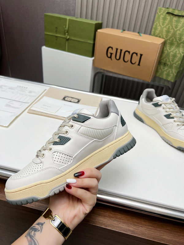 Gucci clean off-white luxury sneakers view 6 bold athletic profile