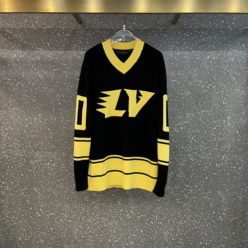 Front view of Louis Vuitton luxury clothing with contemporary cut