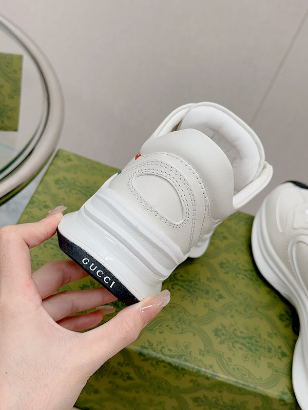 Gucci tonal black luxury sneakers view 4 premium leather build