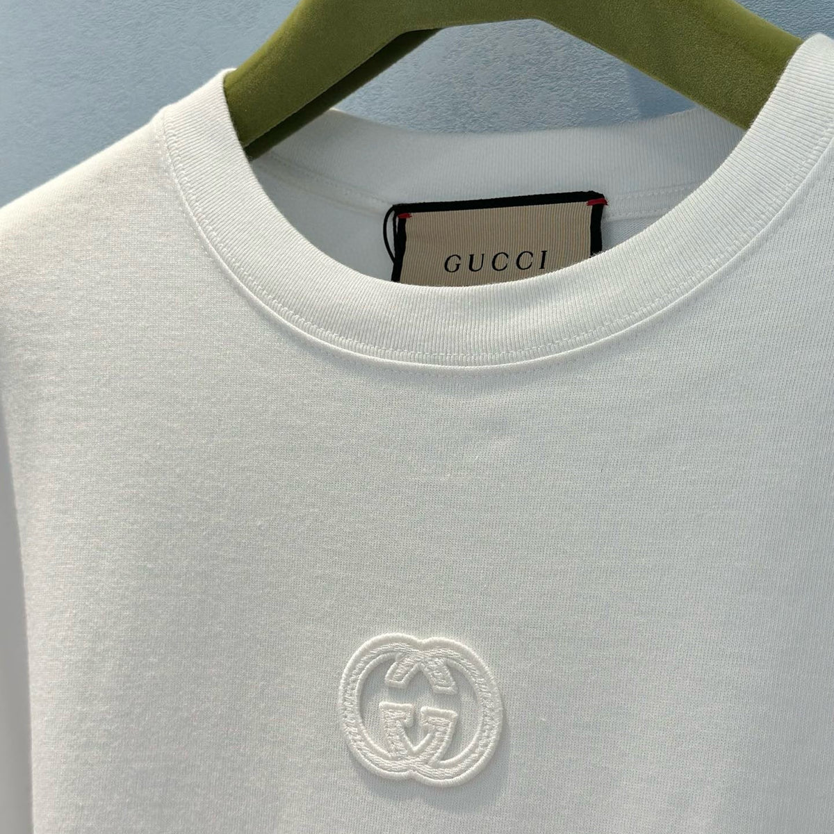 Gucci Long Sleeve T-shirt detail shot – designer craftsmanship and quality