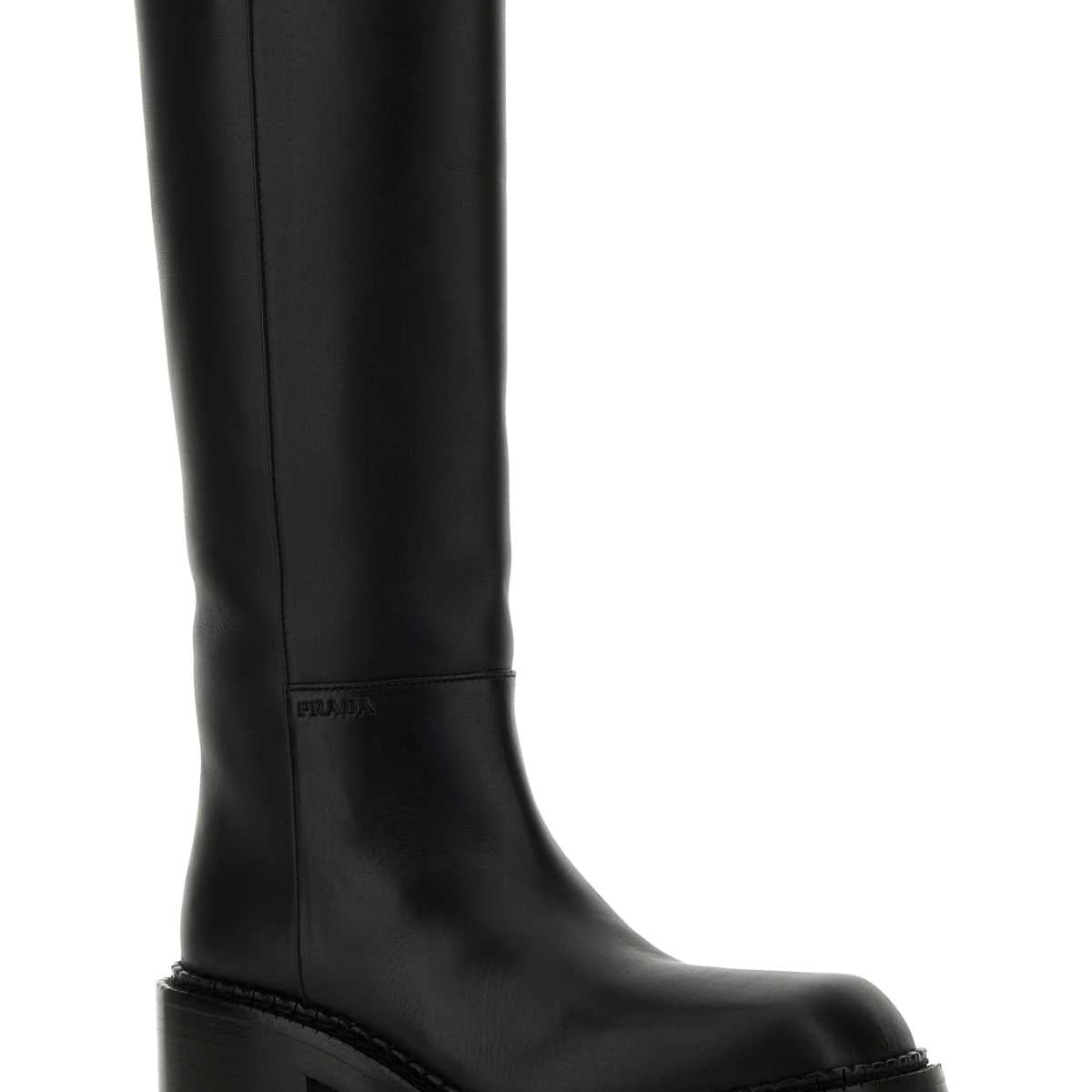 Prada premium boots detail and craftsmanship close-up