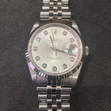 Close-up detail view of Rolex unisex watch