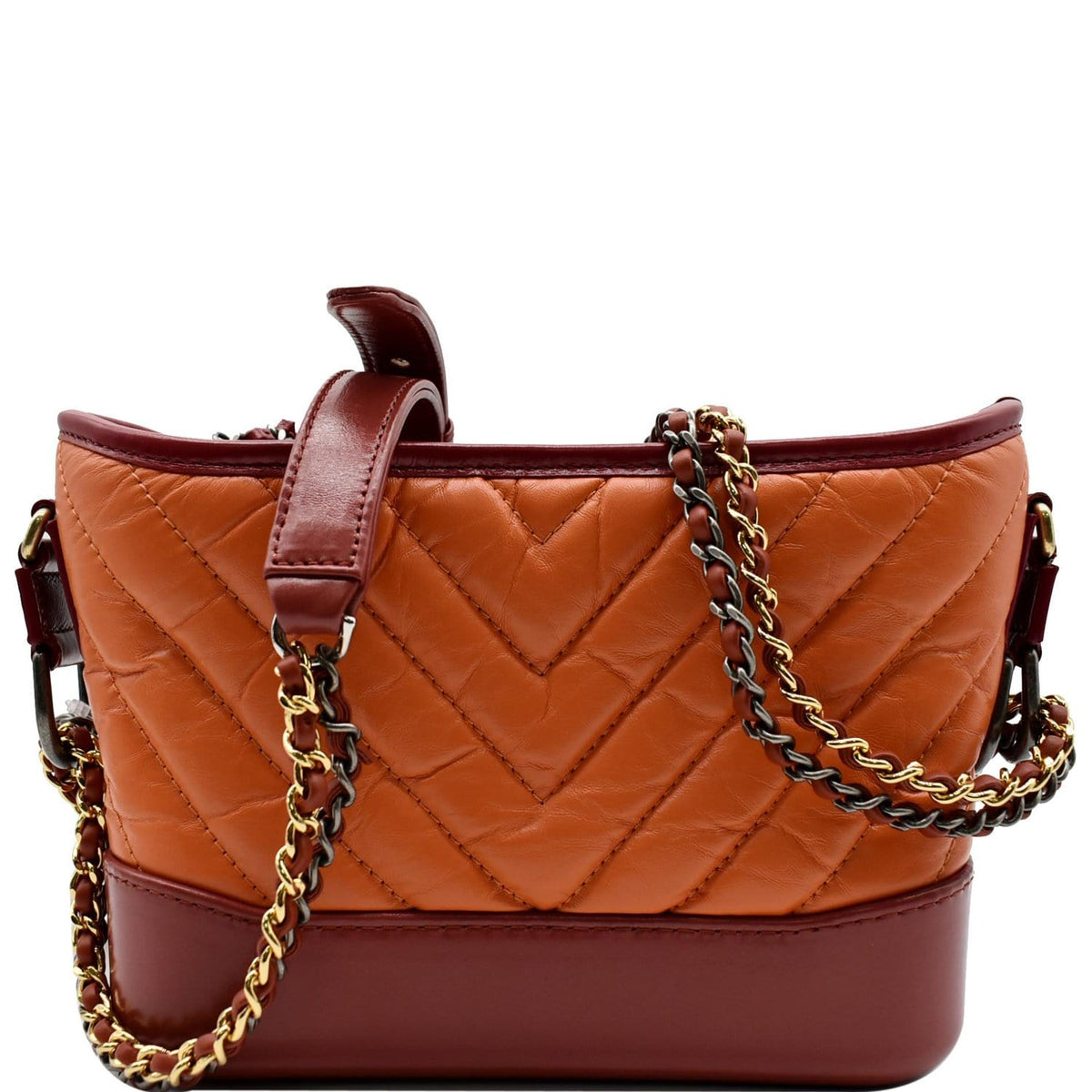 Chanel Bags Chanel Gabrielle Small Aged Calfskin Leather Hobo Crossbody Bag Orange Elegant Everyday Designer Handbag