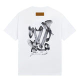 Close-up detail shot of Louis Vuitton cotton t-shirt with contemporary cut