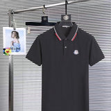 Side profile of Moncler luxury clothing with monogram-inspired silhouette