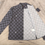 Side profile of Louis Vuitton luxury clothing with relaxed-fit cut